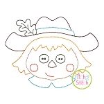 Scarecrow Face Boy Bean Embroidery | Machine Embroidery Designs by JuJu