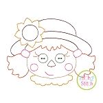 Scarecrow Face Girl Bean Embroidery | Machine Embroidery Designs by JuJu