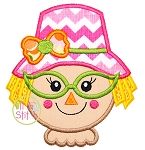 Scarecrow Glasses Girl Applique | Machine Embroidery Designs by JuJu