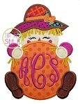 Scarecrow Girl Peeker Applique | Machine Embroidery Designs by JuJu