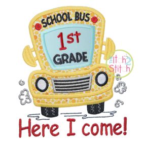School Bus Grades 1st Applique