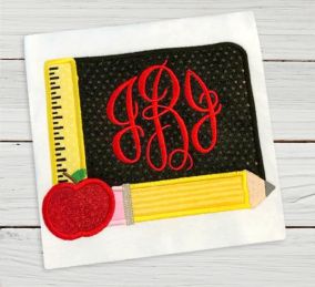 School Frame | Machine Embroidery Designs by JuJu