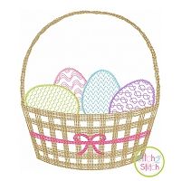 Scratchy Easter Basket Bow Embroidery | Machine Embroidery Designs by JuJu