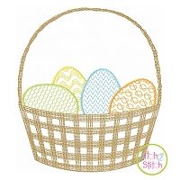 Scratchy Easter Basket Embroidery | Machine Embroidery Designs by JuJu