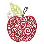 Scroll Apple Embroidery | Machine Embroidery Designs by JuJu