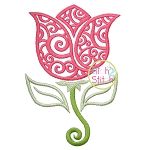Scroll Tulip Embroidery | Machine Embroidery Designs by JuJu