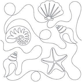 Sea Shells End-to-End Quilting | Machine Embroidery Designs by JuJu