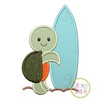 Sea Turtle Surfboard Applique | Machine Embroidery Designs by JuJu