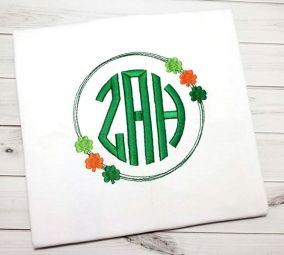Sketchy Circle Shamrocks | Machine Embroidery Designs by JuJu