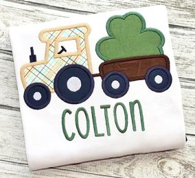 Shamrock Tractor | Machine Embroidery Designs by JuJu