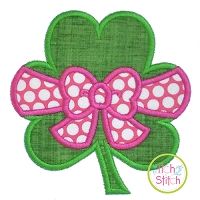 Shamrock Big Bow Applique | Machine Embroidery Designs by JuJu