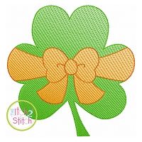 Shamrock Big Bow Sketch | Machine Embroidery Designs by JuJu
