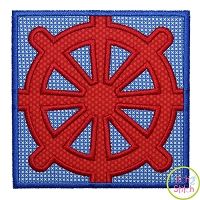 Ship Wheel Box Applique | Machine Embroidery Designs by JuJu