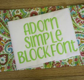 Adorn Simple Block Embroidery Font Machine Embroidery Designs by JuJu