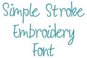 Simple Stroke Embroidery Font | Machine Embroidery Designs by JuJu