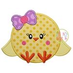 Sitting Chick Girl Applique | Machine Embroidery Designs by JuJu