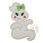 Sitting Ghost Girl Applique | Machine Embroidery Designs by JuJu