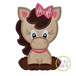 Sitting Horse Girl Applique | Machine Embroidery Designs by JuJu