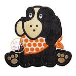 Sitting Hound Dog Mascot Applique | Machine Embroidery Designs by JuJu