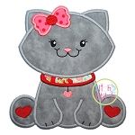 Sitting Kitty Applique | Machine Embroidery Designs by JuJu
