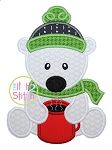 Sitting Polar Bear Mug Applique | Machine Embroidery Designs by JuJu