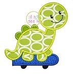 Dino Skateboard Applique | Machine Embroidery Designs by JuJu