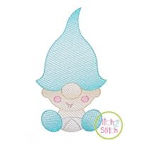 Gnome Toddler Boy Sketch | Machine Embroidery Designs by JuJu