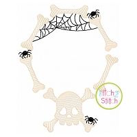Skull and Bones Frame Sketch Embroidery | Machine Embroidery Designs by JuJu