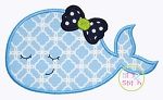 Sleepy Whale Girl Applique | Machine Embroidery Designs by JuJu