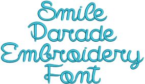 Smile Parade Embroidery Font Machine Embroidery Designs by JuJu