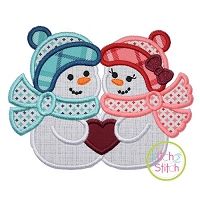 Snow Couple 2 Applique | Machine Embroidery Designs by JuJu