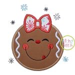 Snowflake Gingerbread Girl Applique | Machine Embroidery Designs by JuJu
