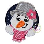 SnowGirl Circle Applique | Machine Embroidery Designs by JuJu