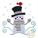 Snowman and Bird Applique | Machine Embroidery Designs by JuJu