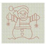 Simply Snowmen Redwork Machine Embroidery Designs by JuJu