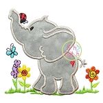 Spring Elephant Applique | Machine Embroidery Designs by JuJu