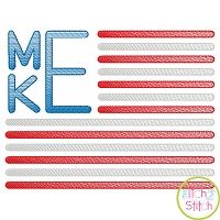 Stacked Sans SKETCH Flag Frame Embroidery | Machine Embroidery Designs by JuJu