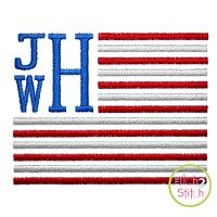 Stacked Serif Flag Frame Embroidery | Machine Embroidery Designs by JuJu