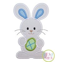 Standing Bunny with Egg Boy Applique | Machine Embroidery Designs by JuJu