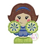 Standing Cheerleader Applique | Machine Embroidery Designs by JuJu