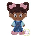 Standing Farm Girl Applique | Machine Embroidery Designs by JuJu