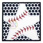 Baseball Star Box Applique | Machine Embroidery Designs by JuJu