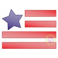 Star Flag SKETCH Embroidery | Machine Embroidery Designs by JuJu