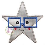 Star Glasses Boy Applique | Machine Embroidery Designs by JuJu