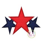 Star Trio Applique | Machine Embroidery Designs by JuJu