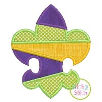 Striped Fleur De Lis Applique | Machine Embroidery Designs by JuJu