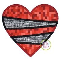 Striped Heart Applique | Machine Embroidery Designs by JuJu