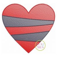 Striped Heart Sketch | Machine Embroidery Designs by JuJu