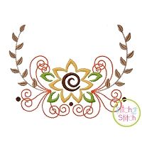 Sunflower Flourish Swag Embroidery | Machine Embroidery Designs by JuJu