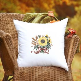 Harvest Sunflower Wheat Vintage Sketch | Machine Embroidery Designs by JuJu	